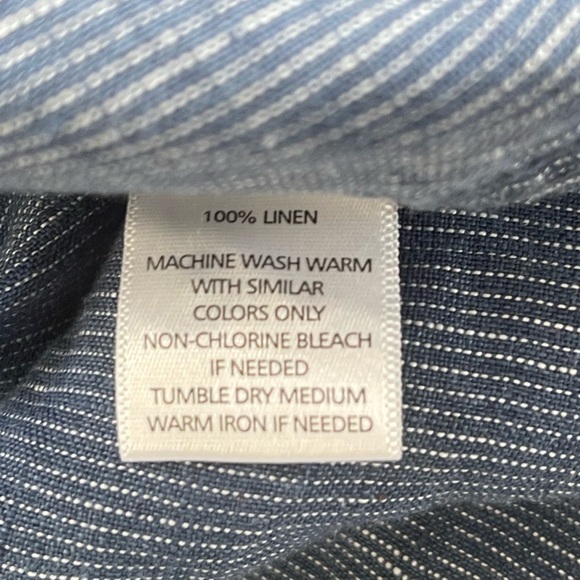 UNTUCKit Wrinkle-Resistant Linen Short-Sleeve Cameron Shirt Blue Size Medium - Picture 9 of 11